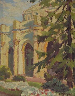 Paweł Stefan KALIŃSKI (1892-1948), Fragment ogrodu w Busko-Zdroju