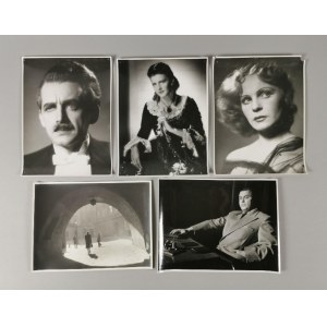 E. HARTWIG, St. DUKIEWICZ [Centrala Obsługi Przedsiębiorstw i Instytucji Artystycznych...], Zestaw 5 fotografii z wizerunkami aktorów (4 szt.), motyw miejski (Lublin?)
