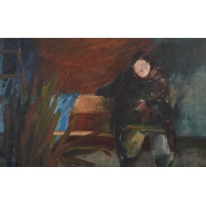 Artist unspecified, Woman with still life