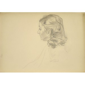 Kasper Pochwalski (1899-1971), Szkic portretu kobiecego z profilu, 1953