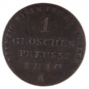 Prusy Zachodnie, Fryderyk Wilhelm III, 1797 - 1840, grosz 1810, Berlin.