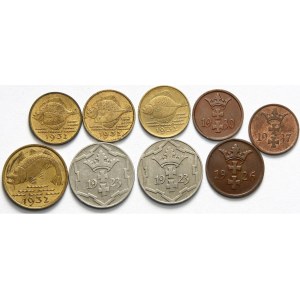 Wolne Miasto Gdańsk 1920-1939, zestaw drobnych monet