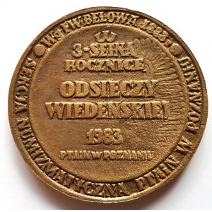 MEDAL W 3-SETNĄ ROCZNICĘ ODSIECZY WIEDEŃSKIEJ 1983 PTAIN W POZNANIU