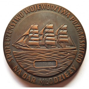 Medal cegiełka na budowę żaglowca Dar Młodzieży nr 13 SPOŁECZEŃSTWO WOJEWÓDZTWA POZNAŃSKIEGO