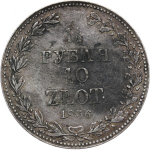 Zabór Rosyjski, Mikołaj I 1825-1855, 1 1/2 rubla, 10 złotych 1836, Warszawa