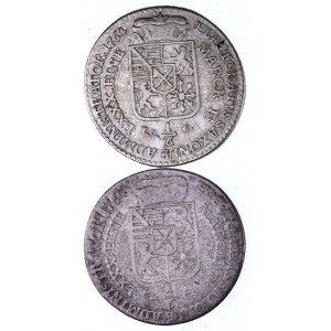 Monety sasko-polskie, Ksawery 1764-1768, 1/6 talara 1764, zestaw 2 sztuk, Drezno.