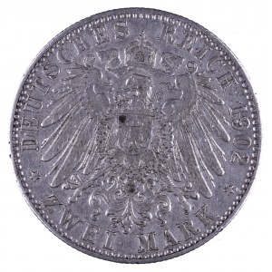 Niemcy, Cesarstwo Niemieckie 1871-1918, Hamburg- miasto, 2 marki 1902 J, Hamburg