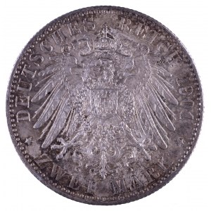 Niemcy, Cesarstwo Niemieckie 1871-1918, Prusy, Wilhelm II 1888-1918, 2 marki 1901 A, Berlin