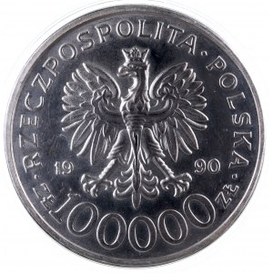 Rzeczpospolita Polska, 100000 złotych 1990, Solidarność typ C.