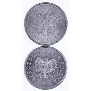 PRL 1944-1989, zestaw 2 monet 50 groszowych 1949, 1957.