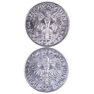 PRL 1944-1989, zestaw 2 monet 5 złotowych 1973, 1974.