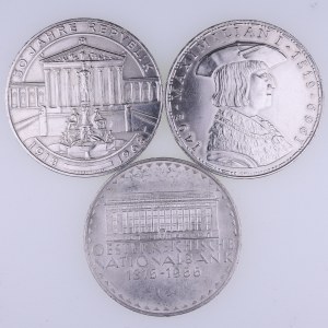 Austria, zestaw 3 monet srebrnych