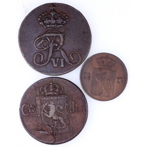 Norwegia, zestaw 3 monet.