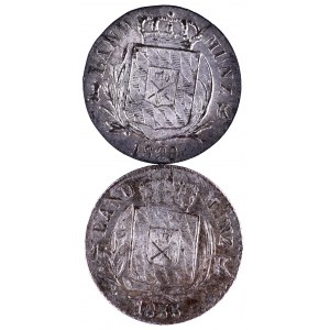 Niemcy, Bawaria, zestaw dwóch monet 1 kreuzer 1829,1835.