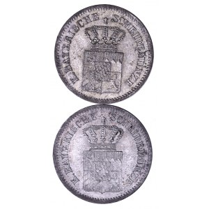 Niemcy, Bawaria, zestaw dwóch monet 1 kreuzer 1866,1869.