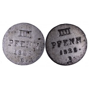 Niemcy, Hanower, zestaw dwóch monet 4 pfenninge 1826,1828.