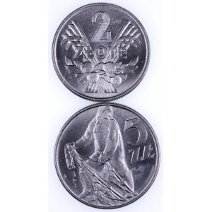 PRL 1944-1989, zestaw 2 złote, 5 złotych 1960.
