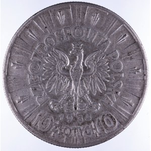 Polska, II Rzeczpospolita 1918-1939, 10 złotych Piłsudski 1934, Warszawa.