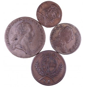 Austria, Habsburgowie XVIII wiek, zestaw 4 monet.