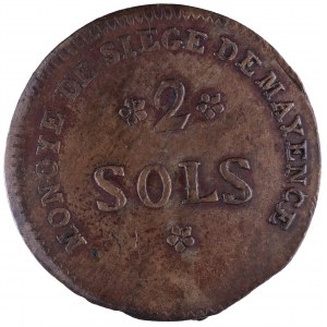 Francja, I Republika 1792 - 1804, 2 sols 1793, Moguncja.