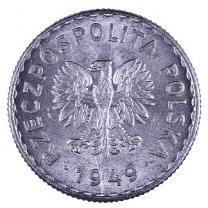 PRL 1944-1989, 1 złoty 1949 aluminium.
