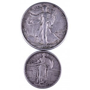 Stany Zjednoczone Ameryki, 1/2 dolara 1918 San Francisco + 1/4 dolara 1917 Filadelfia