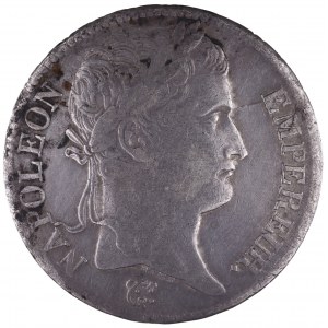Francja, Napoleon I 1804 - 1814, 5 franków 1813 W, Lille.