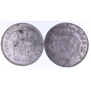 Niemcy, Bawaria, zestaw dwóch monet 6 kreuzer 1810, 1853.