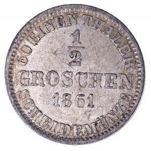Niemcy, Hanower, 1/2 grosza 1861.