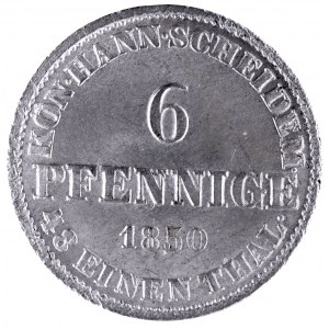Niemcy, Hanower, 6 pfennige 1850.