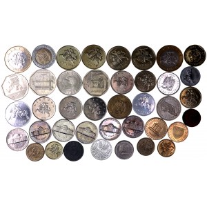 Zestaw 40 współczesnych monet zagranicznych w stanie menniczym