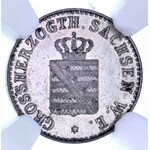 Niemcy, Saksonia-Weimar-Eisenach, 1/2 grosza w srebrze 1858, NGC MS62