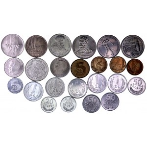 Polska, zestaw 24 monet obiegowych (PRL+)