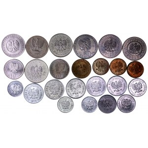 Polska, zestaw 24 monet obiegowych (PRL+)