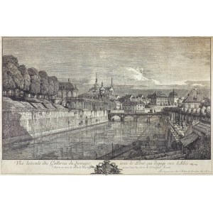 BELLOTTO zwany CANALETTO BERNARDO, WIDOK GALERII ZWINGER W DREŹNIE, 1758