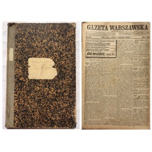 GAZETA WARSZAWSKA ROK 1922 KOMPLETNY KWARTAŁ