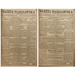 GAZETA WARSZAWSKA ROK 1922 KOMPLETNY KWARTAŁ