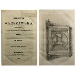 BIBLIOTEKA WARSZAWSKA 1853 tom I