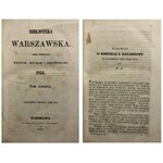 BIBLIOTEKA WARSZAWSKA 1854 tom IV