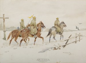 Karol Kossak (1896-1975), Patrol ułanów, 1960