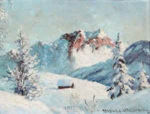 Wilhelm Deuschle-Höllwarth (XIX-XX w.), Widok na górę Widderstein w Alpach, przed 1944