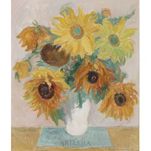 Gizela Klimaszewska (Hufnagel, Arctowa) (1903-1997), Sunflowers in a vase, 1959