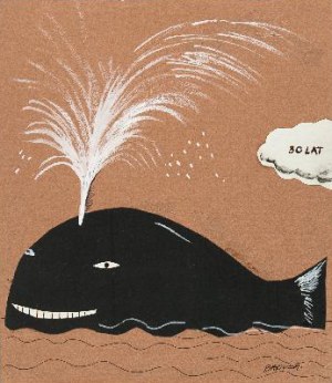 Hanna Bakuła (ur. 1950 r.), Projekt kartki urodzinowej-Wieloryb