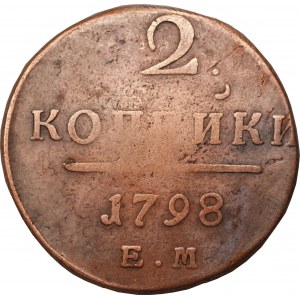 ROSJA - Paweł I (1796-1801) - 2 kopiejki 1798 - EM, Jekaterinburg