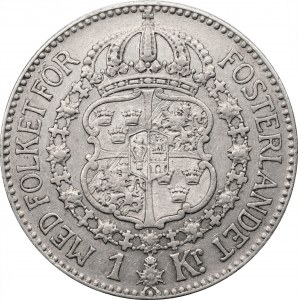 SZWECJA - Gustaw V (1908 - 1950) - 1 korona 1924 - data 1.9.2.4
