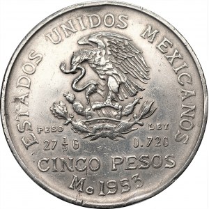 MEKSYK - 5 pesos 1953 - Mo - Hidalgo