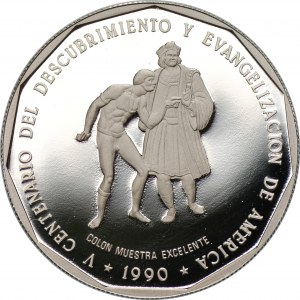 DOMINIKANA - 1 peso 1990 - 500 rocznica Odkrycie i ewangelizacja Ameryki