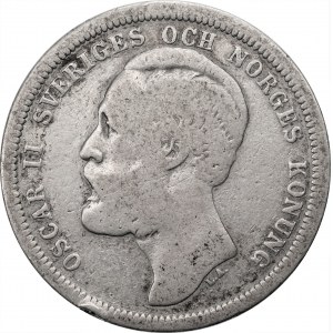 SZWECJA - Oskar II (1873 - 1907) - 1 korona 1883 -