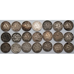 NIEMCY - zestaw 21 sztuk 1/2 marki (1905-1917) srebro - różne mennice