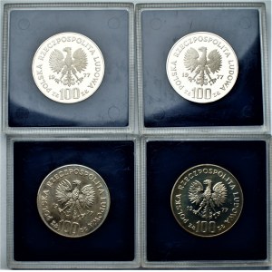 PRL - zestaw 4 sztuk 100 złotych 1977 - Zamek Królewski na Wawelu